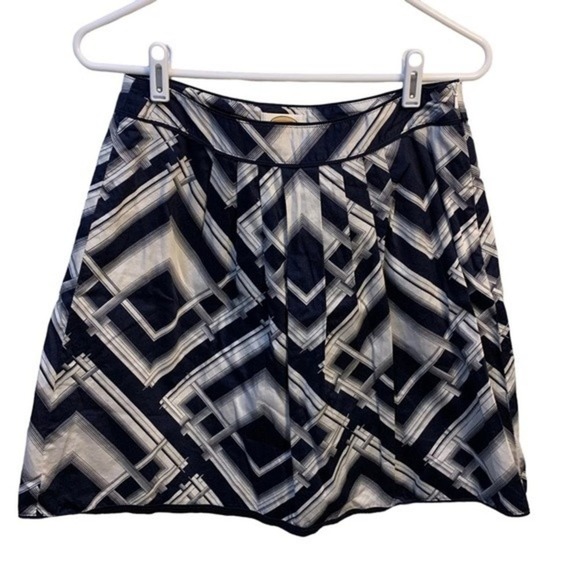 Vintage Talbots Petites Navy Blue Geometrical Retro Skirt Size 4 - Picture 3 of 8